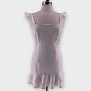 Lulus Dress Ivory Ruffle Fit Flare Skater Layered Party Graduation M